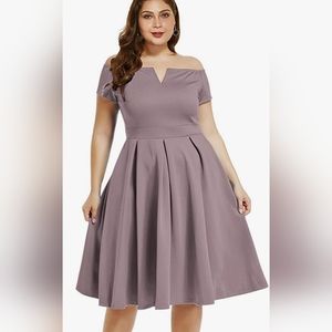 Women's Vintage 1950s Party Cocktail Wedding Swing Midi Dress by LALAGEN